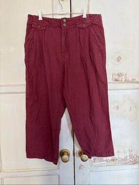 Pilcro Cropped Ankle Pants in Burgundy